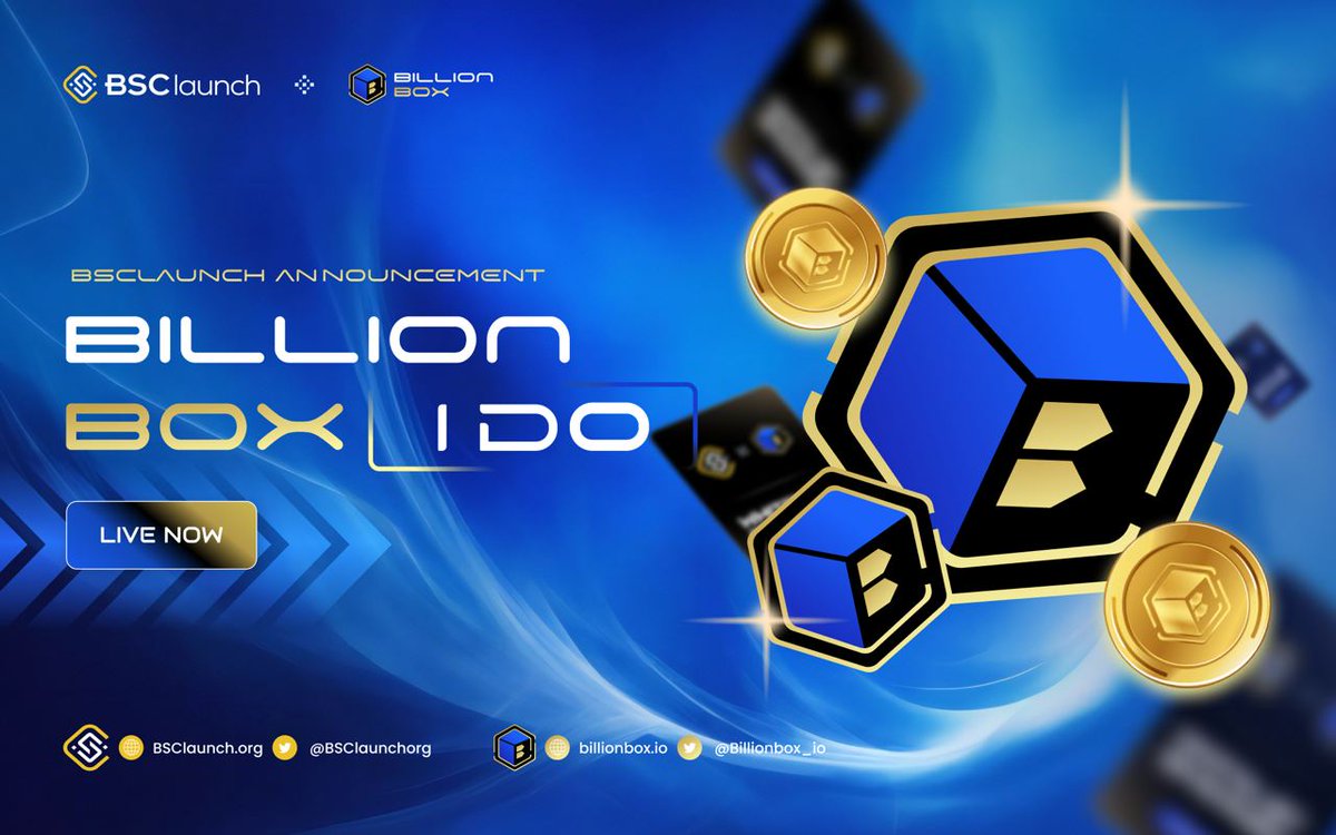 BSClaunchorg's tweet photo. 💎 BILLION BOX ($BBOX) IDO IS NOW LIVE

The Billion Box IDO pool is now officially accessible to all individuals who wish to participate in this opportunity.

Each wallet can contribute a maximum of 500 $USDT.

🔘 Join now:  https://t.co/yQCakEBBEb

#BSCLaunch #IDO #BillionBox https://t.co/mldq5yo53H