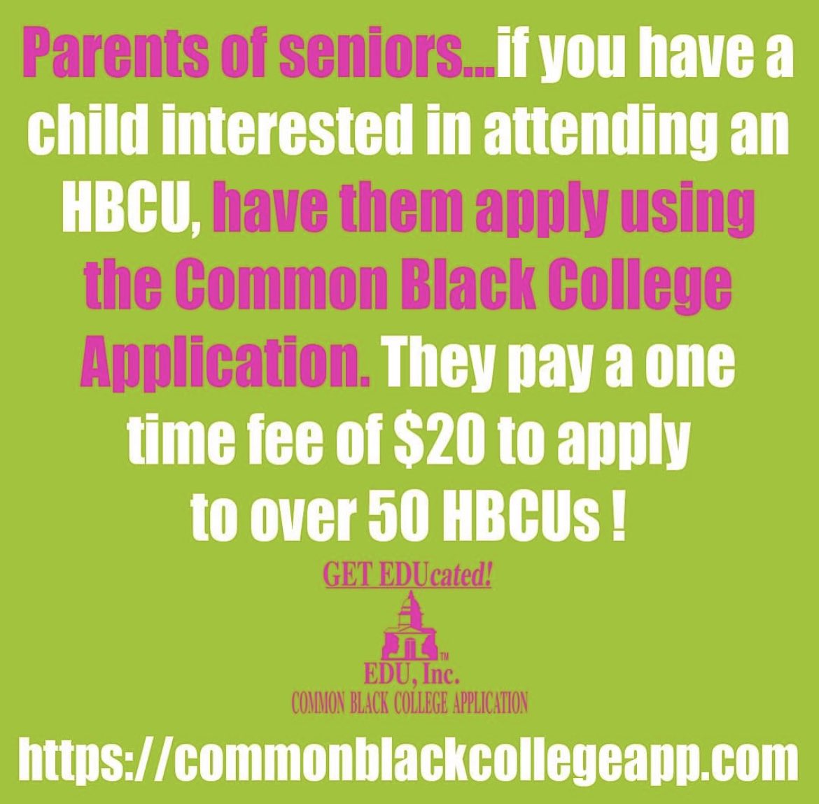 TuaniHubbard's tweet photo. At Common Black College Application — Students can apply to over 50 HBCUs for only $20 with the Common Black College Application at https://t.co/nhoQ1a6n7c
#cbca #classof2024 #hbcus #hbcuscholarships https://t.co/H5LWVL9EL3
