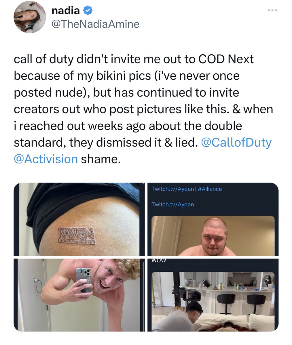 SKizzle⭐️ on X: Nadia started OnlyFans & got salty she didn't get invited  to a COD event 😂 t.co5te1xdUe4m  X