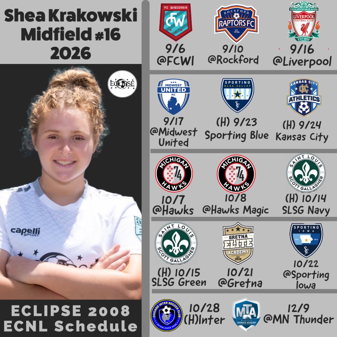 The new ECNL season has arrived!!
<a href="/EclipseSelectSC/">Eclipse Select SC</a> 
<a href="/ECNLgirls/">ECNL Girls</a> 
<a href="/TopDrawerSoccer/">TopDrawerSoccer</a> 
<a href="/ImYouthSoccer/">ECNL/GA/Recruiting/College Soccer</a> 
<a href="/PrepSoccer/">Prep Soccer ⚽️</a>