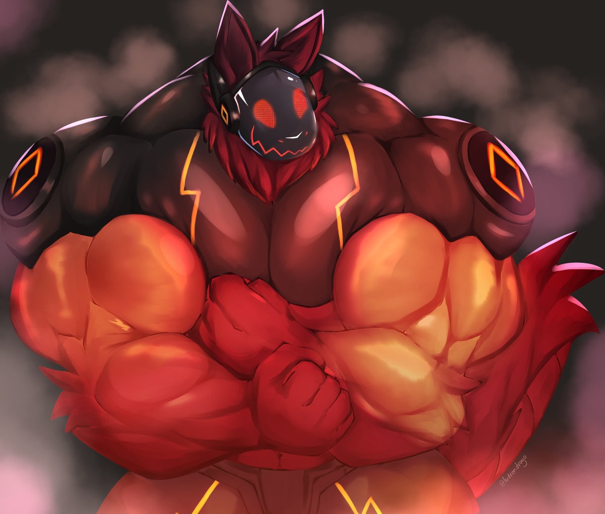 'Check this out! the more I flex the more they glow!'

Protogen Rammy just showing off for Biceptember