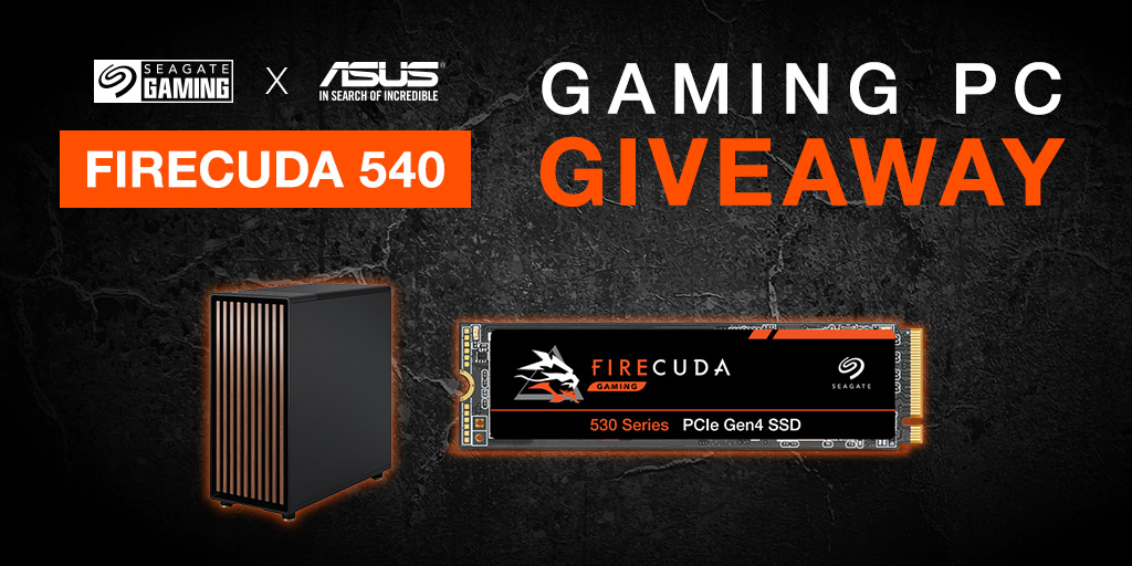 Seagate's tweet image. Ready gamers? Win a custom-built @asus x FireCuda 540 gaming PC!

👇
1️⃣ Follow @Seagate on Twitter
2️⃣ Retweet &amp;amp; comment on the game you&apos;re looking to play on the PC

*For legal residents stated in T&amp;amp;Cs: seagate.media/60179XlkV

#Seagate #SeagateGaming #Asus #Firecuda540 #Giveaway
