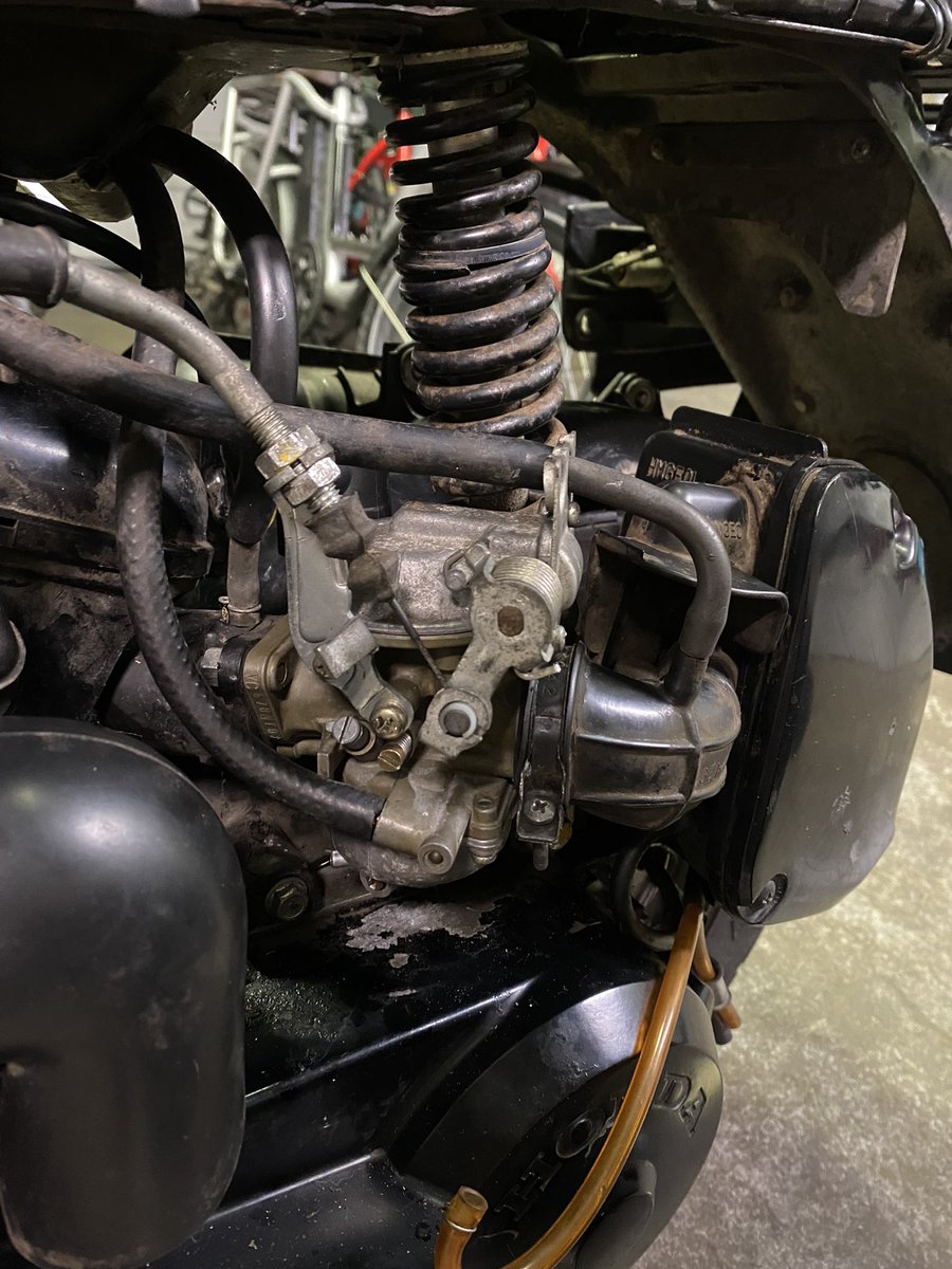 cheifbigcheif's tweet photo. I cleaned a carb &amp; jets today so my scoot is officially running, shout out to my bf for not killing me for asking a million questions and my bro for unbolting things that I couldn’t get for the life of me https://t.co/Sn9HpuLrdo