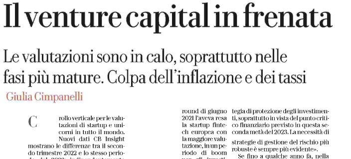 InfoCamere (@infocamere) on Twitter photo 📉 Fase di ribasso
🗞️ "Il #venturecapital in frenata" <a href="/GiuliaCimpa/">Giulia Cimpanelli</a> su <a href="/RepubblicaAF/">Repubblica Affari&Finanza</a>
#startup <a href="/CBinsights/">CB Insights</a> <a href="/sdabocconi/">SDA Bocconi</a> <a href="/androm/">Andrea Romoli</a> <a href="/jacopopaoletti/">Jacopo Paoletti</a> <a href="/MissioneStartup/">Obiettivo Startup</a> <a href="/PLANETHOTEL_NET/">Raffaello Zanini</a> <a href="/fraasco85/">Francesco Corvino</a> <a href="/secolourbano/">Giacomo Biraghi</a> 📉 Fase di ribasso
🗞️ "Il #venturecapital in frenata" <a href="/GiuliaCimpa/">Giulia Cimpanelli</a> su <a href="/RepubblicaAF/">Repubblica Affari&Finanza</a>
#startup <a href="/CBinsights/">CB Insights</a> <a href="/sdabocconi/">SDA Bocconi</a> <a href="/androm/">Andrea Romoli</a> <a href="/jacopopaoletti/">Jacopo Paoletti</a> <a href="/MissioneStartup/">Obiettivo Startup</a> <a href="/PLANETHOTEL_NET/">Raffaello Zanini</a> <a href="/fraasco85/">Francesco Corvino</a> <a href="/secolourbano/">Giacomo Biraghi</a>