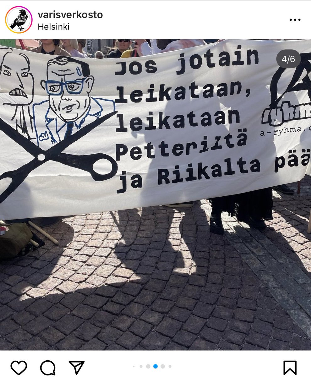BergbomMiko's tweet photo. Miettikää, jos useat perussuomalaiset kansanedustajat olisi viime kaudella marssineet mielenosoituksessa, jossa vastaavia lakanoita olisi ollut Sannasta ja Annikasta…

Huudolle ei tulisi loppua.

Vakavaa ja tarpeetonta vastakkainasettelua, jota ei soisi vihervasemmiston edistävän.
