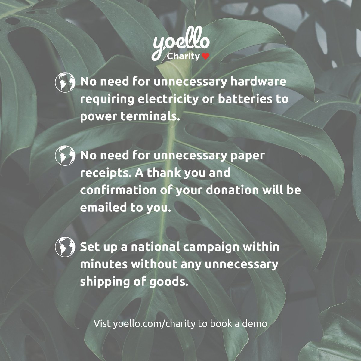 Introducing an environmentally friendly solution to donations...

Visit yoello.com/charity to book a demo 

#yoellocharity #donatewithyoello #contactlessdonations #environmentallyfriendlypayments