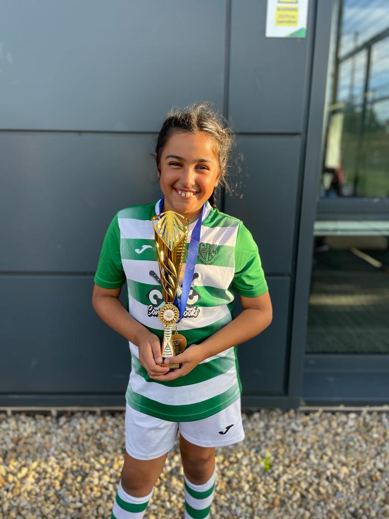 This is my daughter Layla, a year ago she had never kicked a ball and yesterday she won her first tournament. I'm her dad and her coach and absolutely love being both. Watching her fall in love with the game is such a privilege for me. #grassrootsfootball