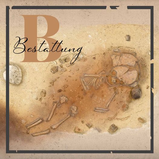archillu's tweet image. B for burial!
Most of the objects we draw come from graves. 
Depending on the epoch, there are different burial rites. In this case we drew a Mesolithic child grave, red chalk consisting of clay + hematite &amp;amp; is sprinkled over the deceased. #ArchIllu #Archaeology #alphabetart