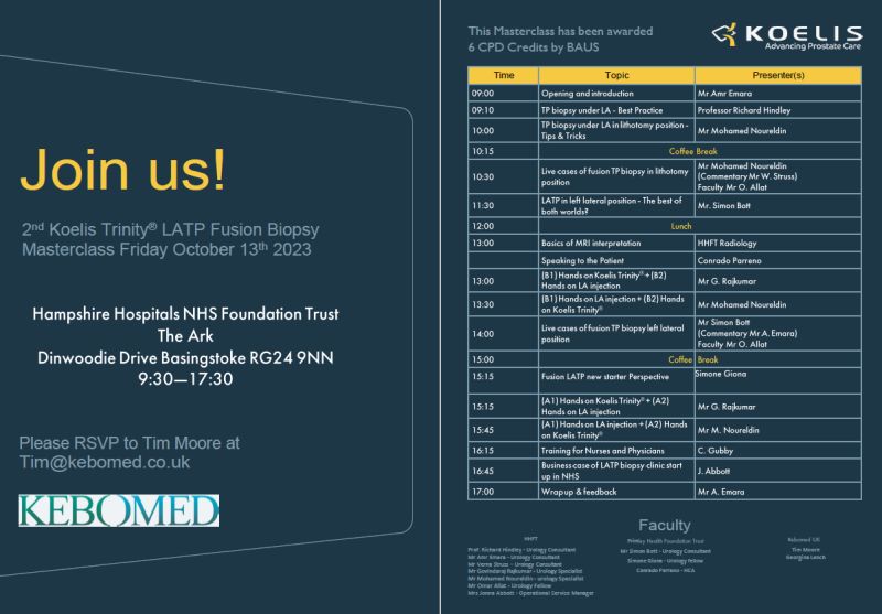 KebomedUKUro (@kebomedukuro) on Twitter photo The 3rd <a href="/KoelisBx/">KOELIS</a> Fusion LATP Masterclass. Taking place at <a href="/HHFTnhs/">Hampshire Hospitals</a> on the 13th of Oct. A great opportunity to discover more about MRI/US Fusion LATP, pathway delivery, MRI annotation, business case management and surgical technique. DM for more details <a href="/KebomedUK/">Kebomed UK</a> The 3rd <a href="/KoelisBx/">KOELIS</a> Fusion LATP Masterclass. Taking place at <a href="/HHFTnhs/">Hampshire Hospitals</a> on the 13th of Oct. A great opportunity to discover more about MRI/US Fusion LATP, pathway delivery, MRI annotation, business case management and surgical technique. DM for more details <a href="/KebomedUK/">Kebomed UK</a>