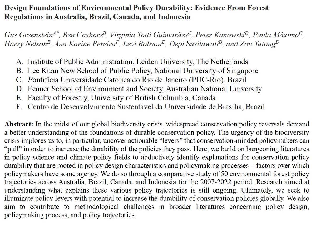 Gus Greenstein - mostly on BlueSky now (@gusgreenstein) on Twitter photo Excited to be in gorgeous Prague for #ecprgc2023, and to present joint work on conservation policy durability alongside exciting papers on "The Politics of Climate Policy Expansion and Dismantling." Join <a href="/jamespatt10/">James Patterson</a>,<a href="/SimonSchaub5/">Simon Schaub</a>, <a href="/levariosaad/">Emiliano Levario Saad</a>, <a href="/chantalS_T/">Chantal Sullivan-Thomsett @chantal-st.bsky.social</a>, and me Weds at 16:00! Excited to be in gorgeous Prague for #ecprgc2023, and to present joint work on conservation policy durability alongside exciting papers on "The Politics of Climate Policy Expansion and Dismantling." Join <a href="/jamespatt10/">James Patterson</a>,<a href="/SimonSchaub5/">Simon Schaub</a>, <a href="/levariosaad/">Emiliano Levario Saad</a>, <a href="/chantalS_T/">Chantal Sullivan-Thomsett @chantal-st.bsky.social</a>, and me Weds at 16:00!