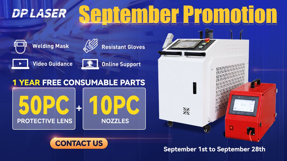 dapeng_laser's tweet image. 👉👉BUY MORE GET MORE !👈👈

#2 #promotion
Buy Laser Welding Machine get Free Parts.

#laser #dapenglaser #dplaser #september #superseptember #laserweldingmachine #laserwelding #laserequipment #manufacturer