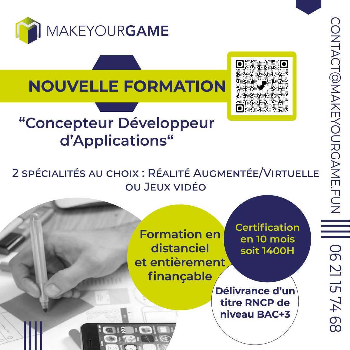 OrizonEvent's tweet photo. Voilà déjà une semaine que nous avons annoncé notre toute nouvelle formation de concepteur développeur d'applications, certifiante au niveau Bac+3.  😎Intéressé ? Cliquez sur le lien vers notre formulaire de présélection -->
https://t.co/40KL3vsE2Z https://t.co/QmoRFnZcLy