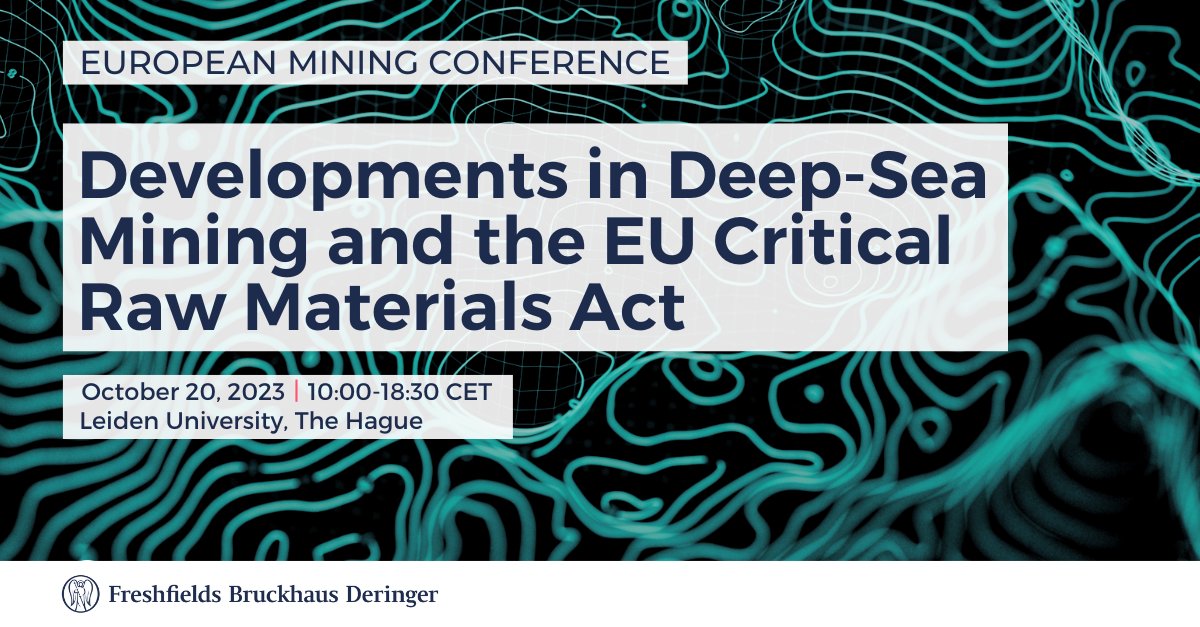 Mining critical raw materials is tightly regulated and prone to legal disputes. Join us in-person or online on 20 October for our European Mining Conference in The Hague, co-organised with the Grotius Centre for International Legal Studies. Register: okt.to/FYGcHE