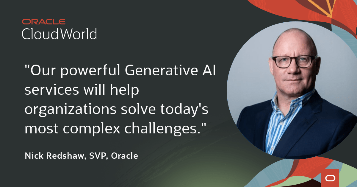 dzwright's tweet image. Register now for #CloudWorld and explore powerful Generative AI services that help organizations solve complex challenges. @Oracle_ME social.ora.cl/6016PaBoA