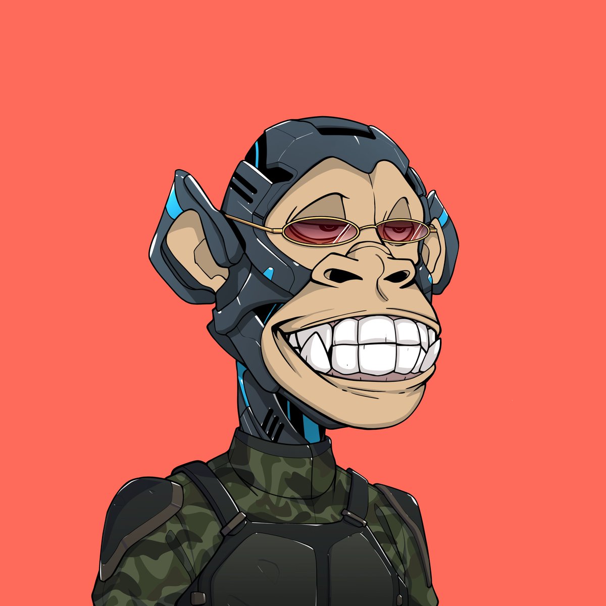 tribeodyssey's tweet photo. It's @0xApes_NFT Monday TRIBΞ! 🟨

Let's see some transformations that get ya smirkin' from ear to ear! 😀🔥

🟨0xApes #11066🧪 Tribe #1066🟥

Species: Dark Simianoid
Optics: Hippy
Mouth: Smirk
Apparel: Special Ops

https://t.co/NuyWh79Tin https://t.co/EWFjK77vNh