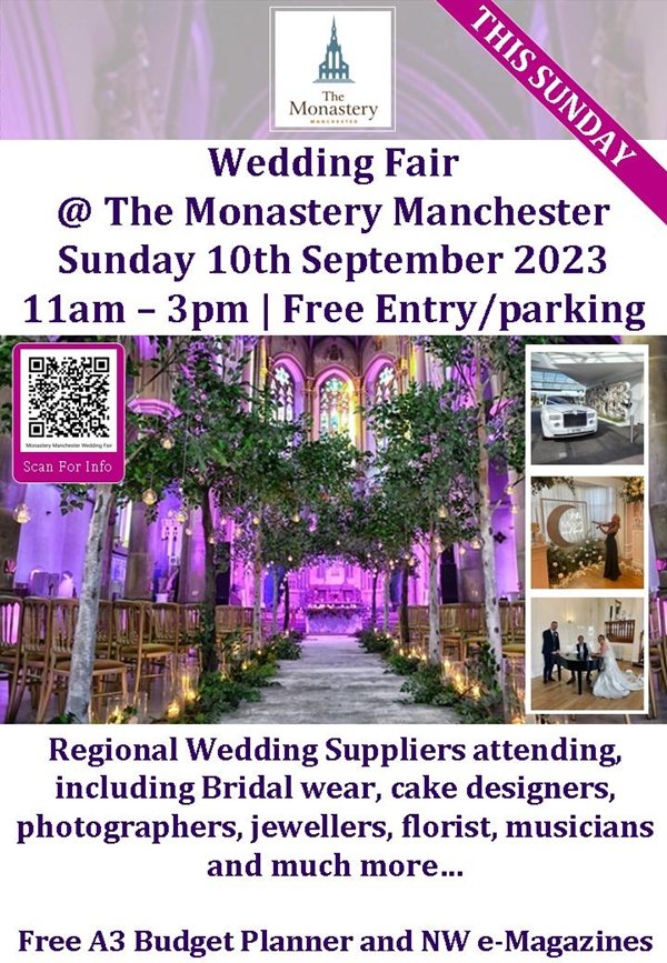 Wedding Fair at The Monastery Manchester this Sunday!

Sunday 10th September 2023

>> Click link below for more full details at:
 weddingvenuesinengland.co.uk/monastery-manc…

#themonasterymanchester #themonasterymanchesterweddings  #manchesterbrides #manchesterweddings