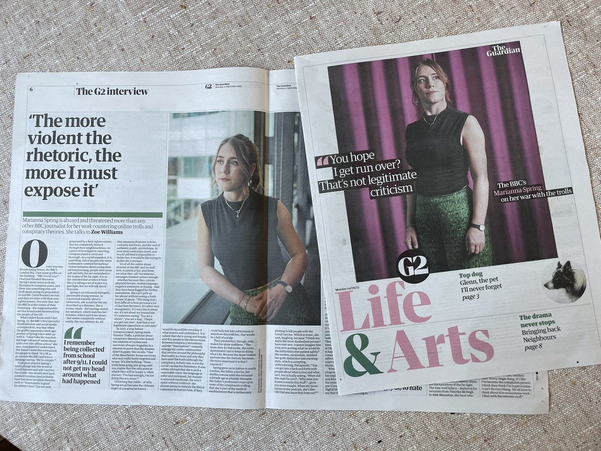 I chatted to Zoe Williams and the Guardian about exposing the consequences of social media, disinformation and hate. Brilliant Radio 4’s Marianna in Conspiracyland has been a hit! Trolls are the price. Investigation on TikTok frenzies & more pods soon. theguardian.com/society/2023/s…