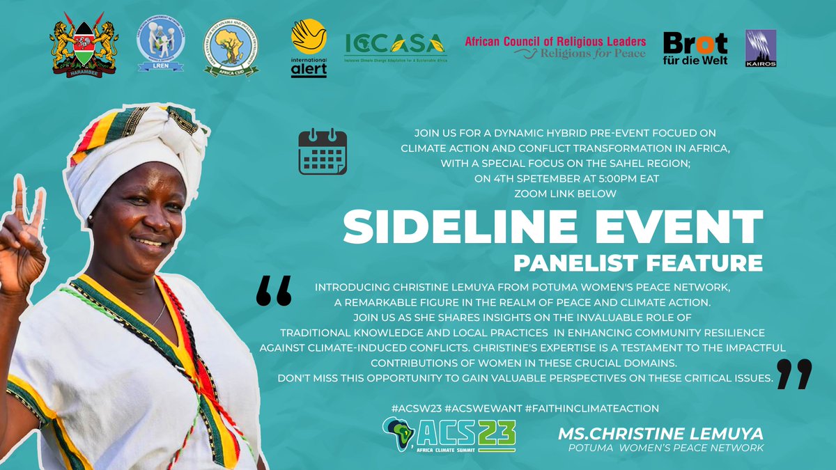 Join the conversation in exploring the potent fusion of gender-responsive strategies and faith-based principles in #ClimateAction and conflict transformation. #ACS2023 #ACSWeWant