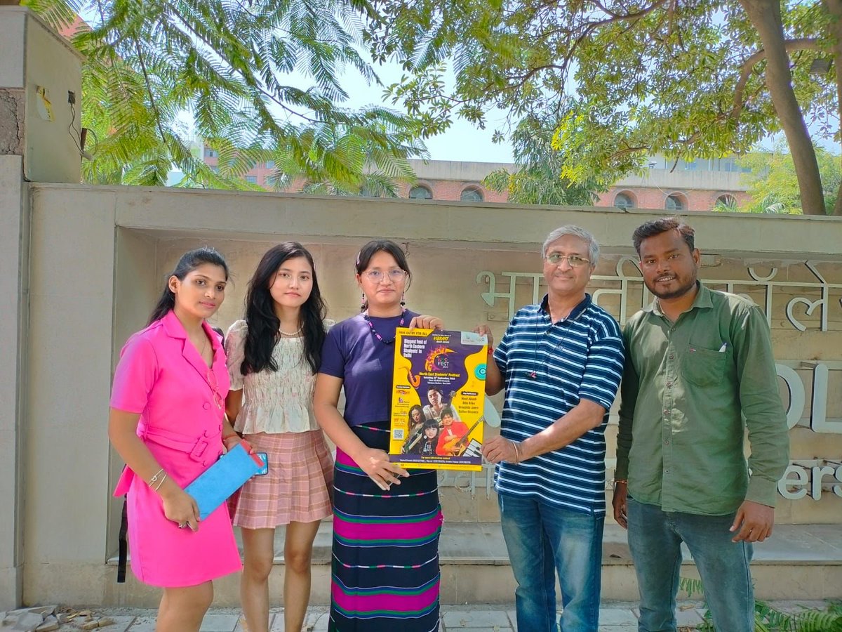 MyHomeIndia's tweet photo. The energy is soaring as we spread the word about #NEStFest2023!

Our CEO @T_AbhayM Ji met with students from #Manipur and #Assam at Bharati College, University of Delhi to extend invites. 

Their eagerness to participate in NESt. Fest is undeniably inspiring! https://t.co/LQUZ0h15xu