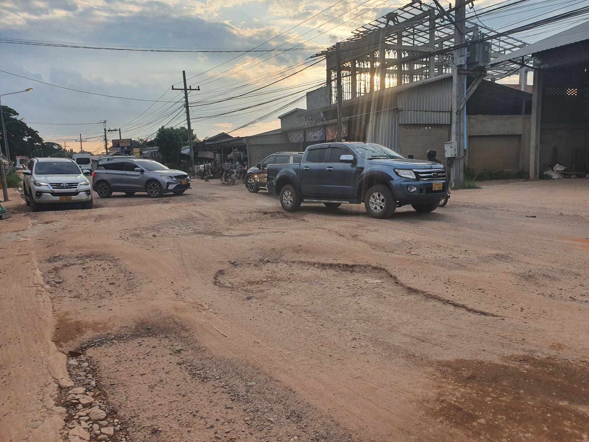 Road surfaces have been quickly deteriorating across Vientiane, the capital city of #Laos, since the monsoon began this year.