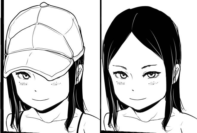 実は帽子の下もちゃんと描いてるんですね。(全カット)😅❤️ 