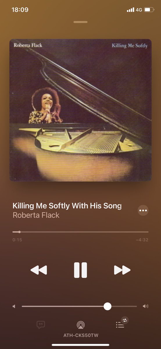 #NowPlaying
#RobertaFlack
#KillingMeSoftly