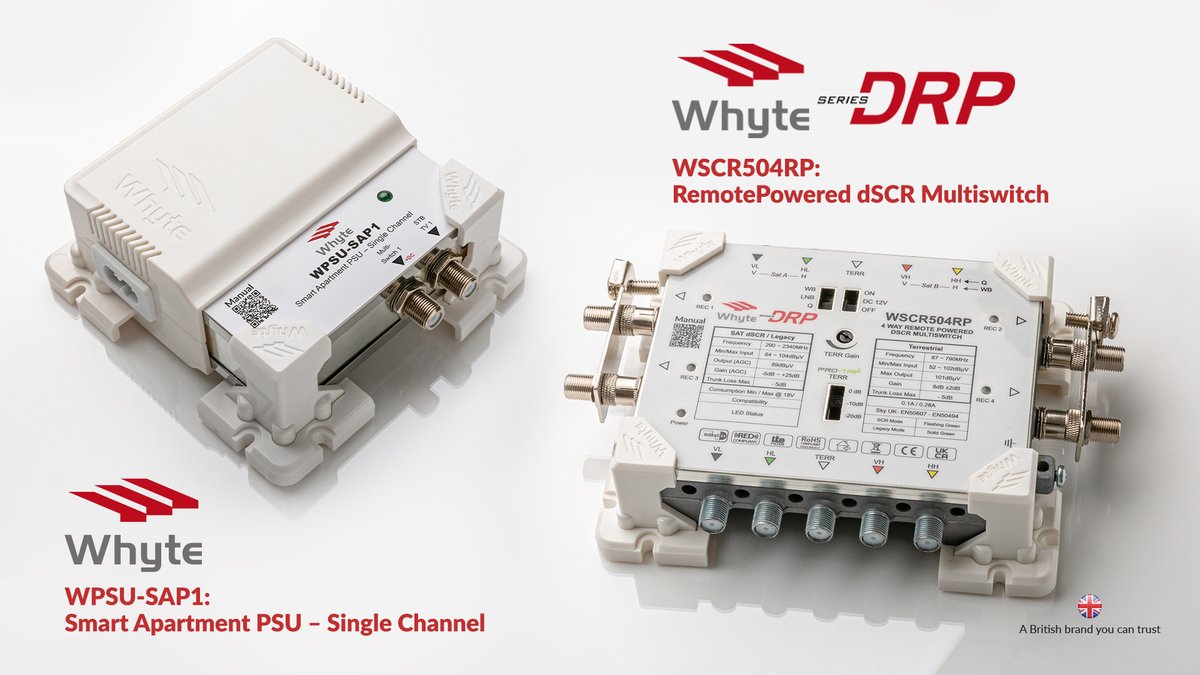 Introducing the WPSU-SAP1 and WPSU-SAP2

New from <a href="/WhyteTech/">Whyte Technologies</a> , the world’s first smart apartment PSU. Available in single or dual channel models and compatible with all Legacy and dSCR Set Top Boxes. Ideal for installation as a setback device or within the electrical cupboard.