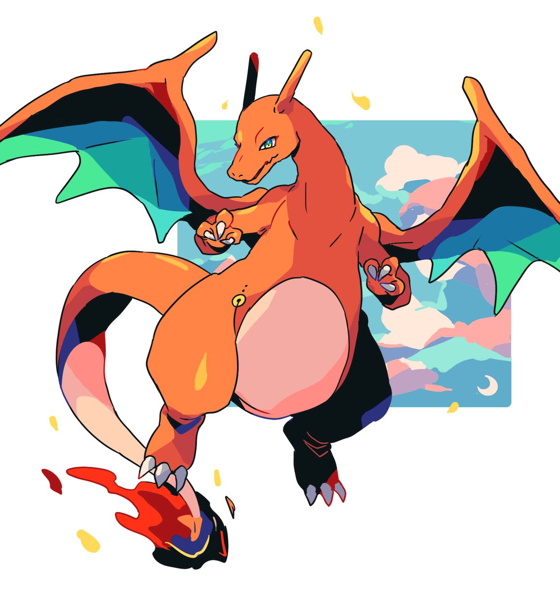 リザードン「リザードン #Pokemon 」|月森水貴｜Mizuki Tsukimoriの