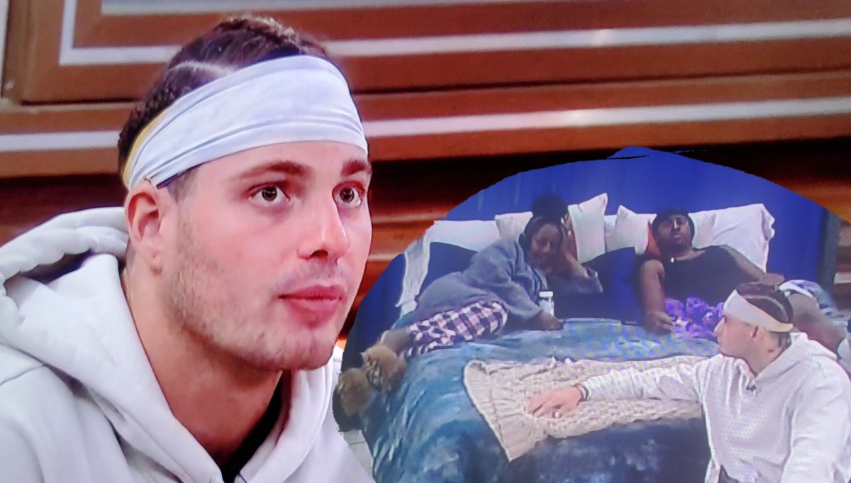 DGF627's tweet photo. I hope that Matty Ice's baby hairs are laid under that hair band. 🤭 #BBLF #BB25 #EdgeControl #BabyHair #MattFields https://t.co/06ZoEVQERI