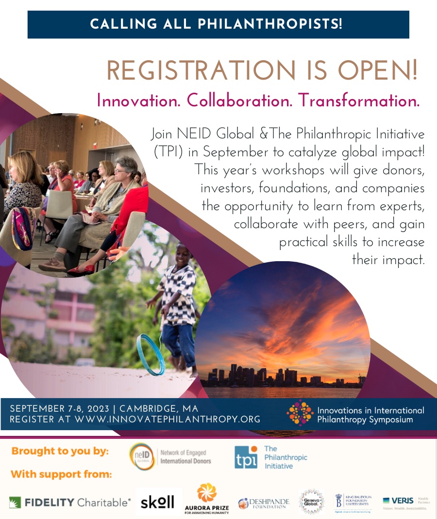 On September 8th, I'll be speaking at the 2023 Innovations in International Philanthropy Symposium, organized by the Network of Engaged International Donors and <a href="/TPIPhilanthropy/">The Philanthropic Initiative (TPI)</a>, to discuss the importance of flexible giving.