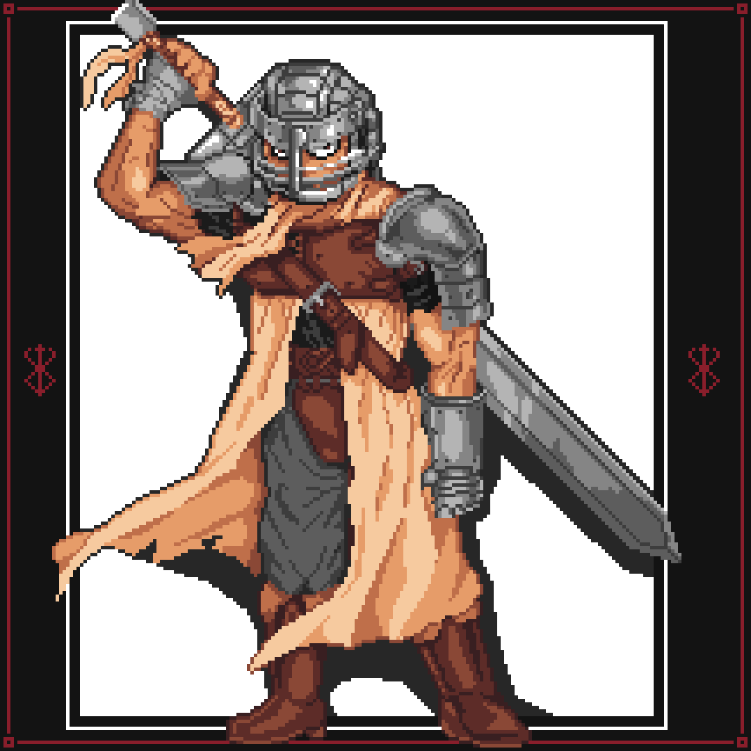 ygdran's tweet photo. -Gatts (Golden Age Arc Merc Armor) - Berserk
Hope someday I can get nearly close to master Miura's work, Rest well and in peace.
#aseprite #pixelart #berserk #guts #dark #fantasy #GoldenAge #mercenary #anime #manga #sword #gatts https://t.co/YfFCsofsJT