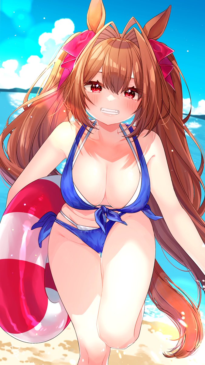 ダイワスカーレット(ウマ娘) 「ダスカと海デート来た 」|山田桜🍣🦀個人依頼知り合いのみ受付のイラスト