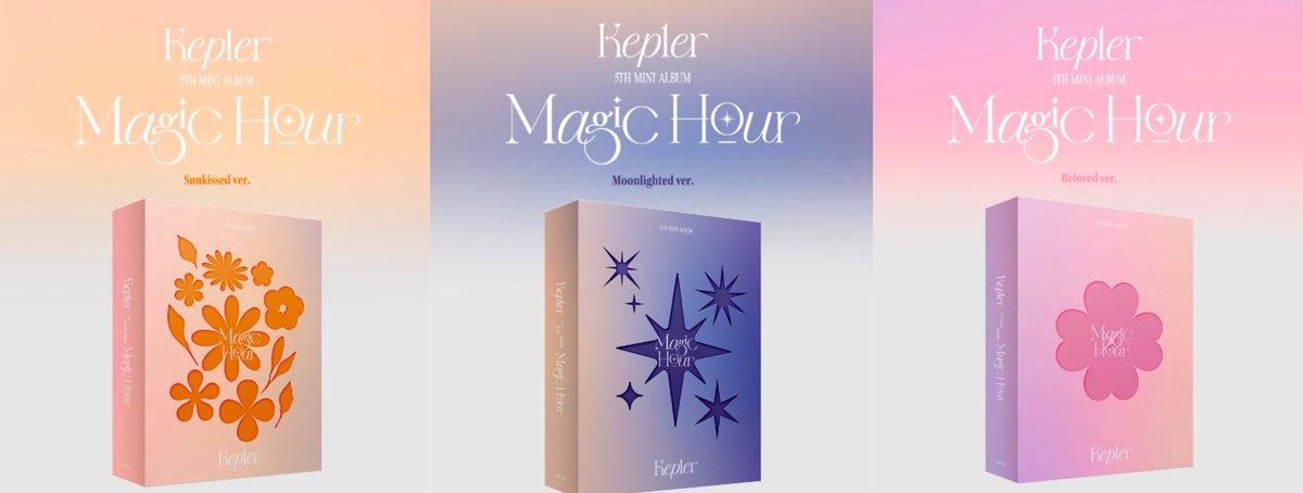 fromkep1er's tweet photo. Kep1er The 5th Mini Album 'Magic Hour' Details

Three versions:

1. Sunkissed Ver. 
2. Moonlighted Ver.
3. Beloved Ver.

#Kep1er  #케플러 @official_kep1er https://t.co/xk6rZJ0Al8