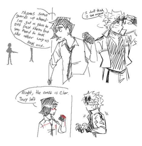 Ekrixart's tweet photo. aw man i love this show [draws two characters that never interact in canon again] [draws two characters that never interact in canon again] [draws two cha-] 

Benny [The guy with the shades] belongs to @hankatun0921 !! https://t.co/WZ62zNqj7H