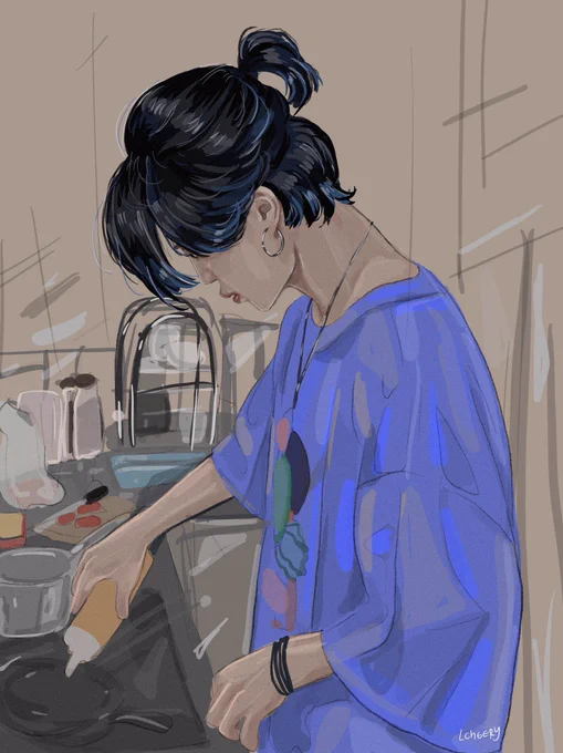 Jimin cooking  
