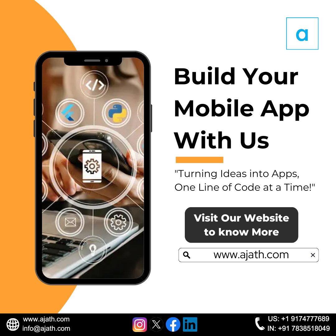 Ajathinfotech's tweet image. Crafting Innovation, One Line of Code at a Time 📷📷
#AppDevMasters #MobileAppDevelopment #AppDevelopment #iOSAppDevelopment #AndroidAppDevelopment #MobileApps #DigitalTransformation #ajathinfotech