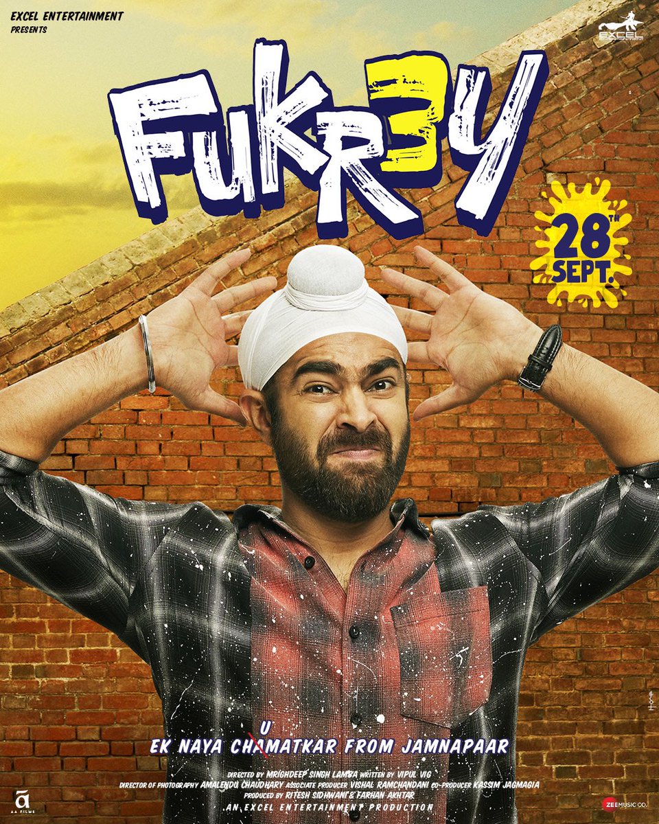 ‘FUKREY 3’ TRAILER ARRIVES TOMORROW… Meet the #Fukrey3 gang… #Fukrey3Trailer to be unveiled tomorrow [5 Sept 2023]… In *cinemas* 28 Sept 2023.
#MrighdeepSinghLamba #RiteshSidhwani #FarhanAkhtar