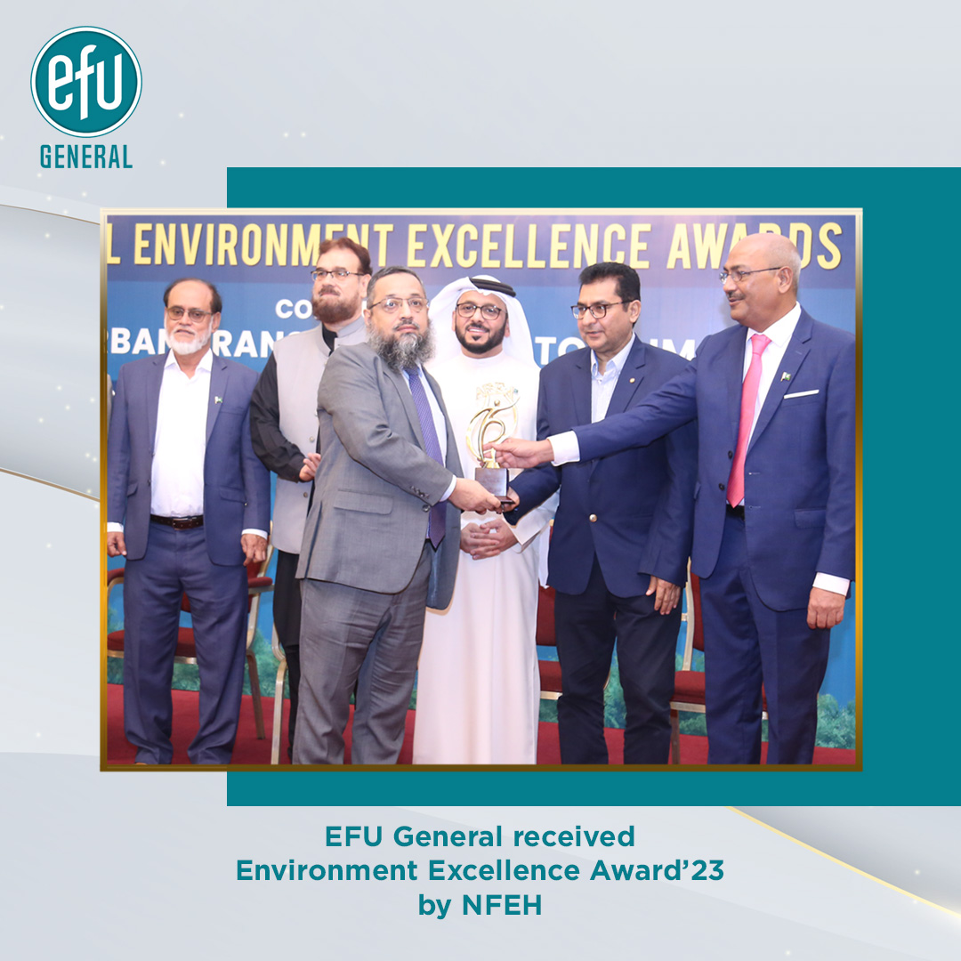 efugeneralltd's tweet photo. EFU General is a proud recipient of Environment Excellence Award 2023 by National Forum of Environment and Health (NFEH), for taking eco-friendly initiatives in reducing the carbon footprint for a healthier Pakistan.

https://t.co/OWHYDHNrJQ

#efuinsurance #AWARD #Awards https://t.co/lzxv4yFSgS