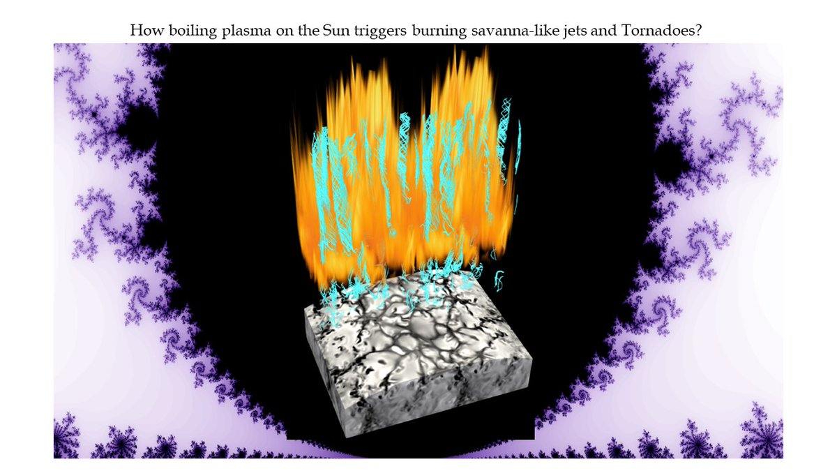 Physics_at_IISc's tweet image. &apos;How boiling plasma on the Sun triggers burning savanna-like jets and tornadoes?&apos; (winner 2nd place) - submission by @DeySahel for the #ArtofScience contest.
@iiscbangalore, @PDA_Physics, #AoS2023, #artinscience, #scienceandart
