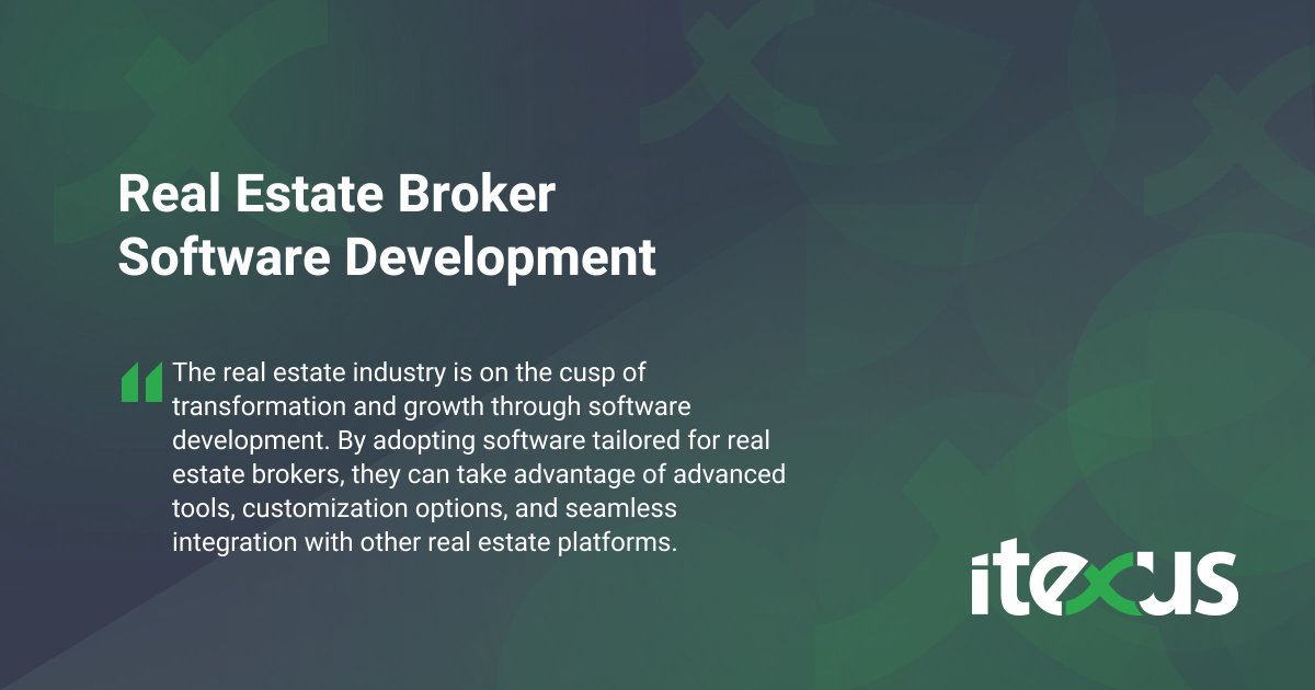 ItexusSoft's tweet image. Embracing custom real estate software development is no longer a luxury but a necessity for brokers looking to thrive in the modern real estate landscape.

➡️ bit.ly/3sFuSwQ

#realestate #realestatebroker #brokersoftware