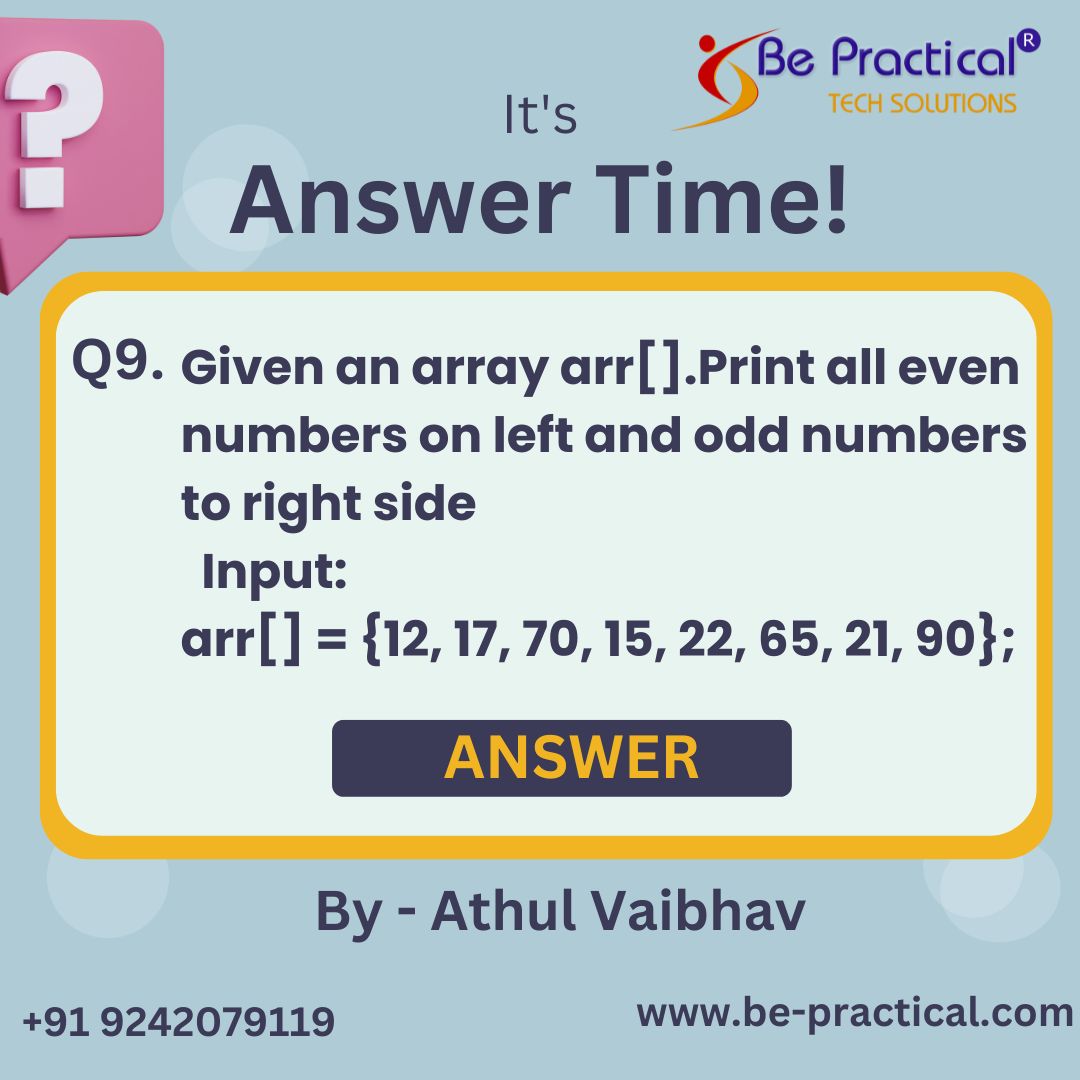 bepractical_com's tweet image. Hi! ready to take on an array challenge? Join us in this coding journey and let&apos;s conquer it together!
Call us for a job-ready course: 919242079119
youtube.com/watch?v=qflFsL…
#JavaProgramming #CodingTutorial #JavaAlgorithm #ArrayManipulation #ProgrammingChallenge #AlgorithmExplained
