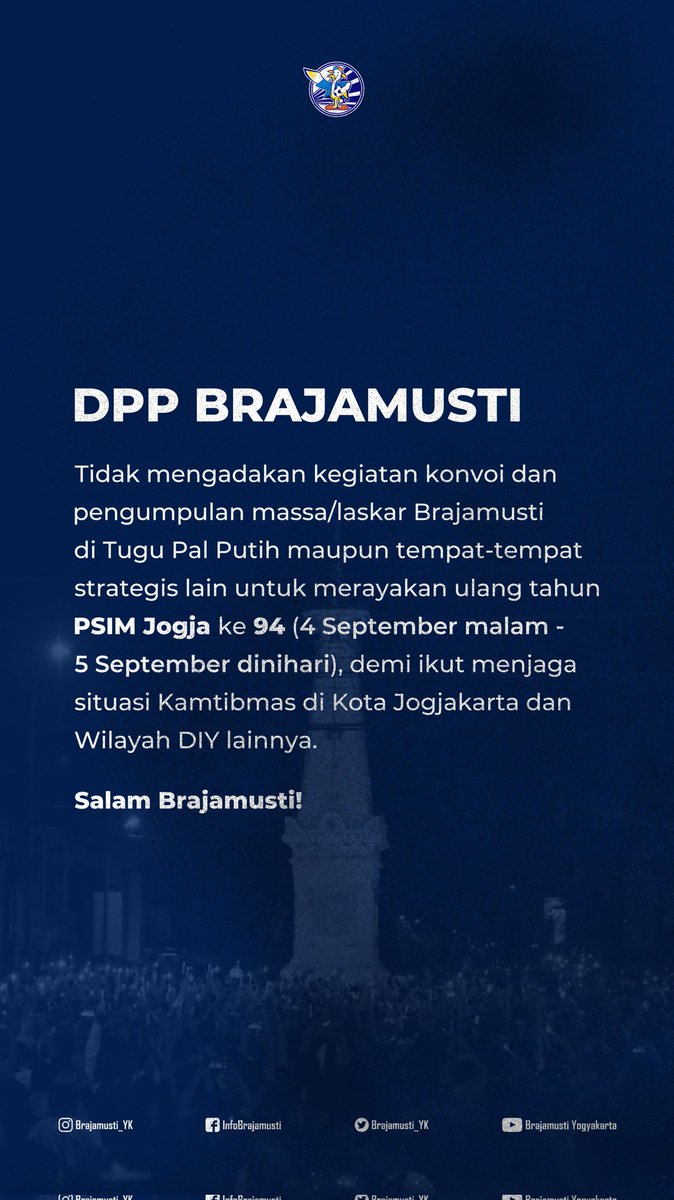 Brajamusti_YK's tweet photo. Harap himbauan ini dapat dipahami dan dipatuhi seluruh anggota Brajamusti. https://t.co/ILnNJKhc7P