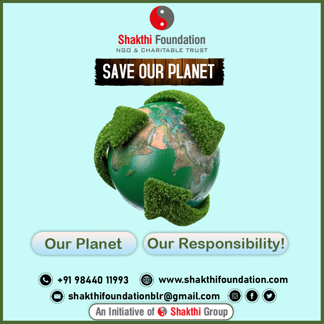 '🌍 Saving Earth, Our Planet, Our Responsibility! 🌱 Let's unite for a greener future. 🌿 Join us in our mission to protect our home. #SaveEarth #ProtectOurPlanet #GreenRevolution #EcoWarriors #ShakthiFoundation'