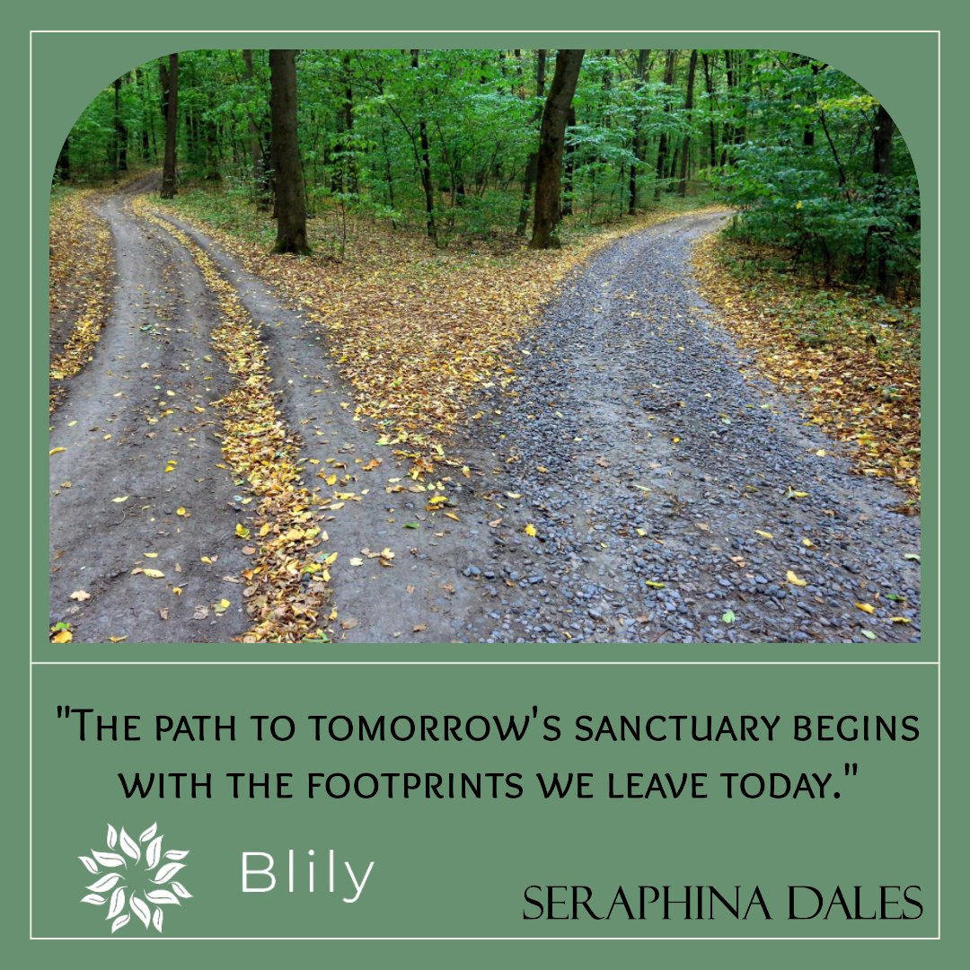 'The path to tomorrow's sanctuary begins with the footprints we leave today.'  --Seraphina Dales--

#PathToSanctuary #LeaveYourFootprints #SustainableJourney #TomorrowStartsToday
