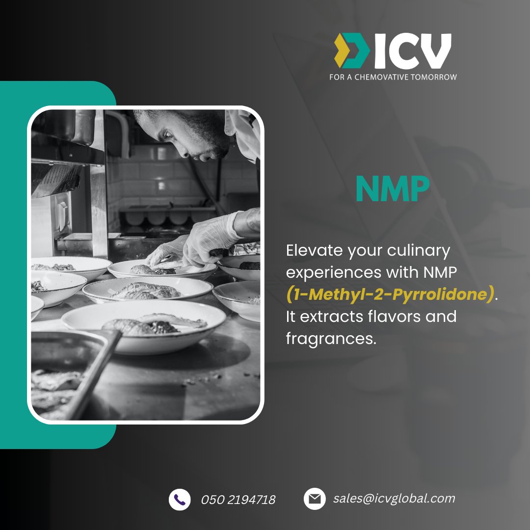 GlobalIcv's tweet image. NMP (1-Methyl-2-Pyrrolidone) serves as a versatile additive in the food and beverage industry. 
-For A Chemovative Tomorrow
Contact us for stock availability at: sales@icvglobal.com

Visit our website: icvglobal.com
#nmp #1Methyl2Pyrrolidone #FoodAdditive #icvglobal