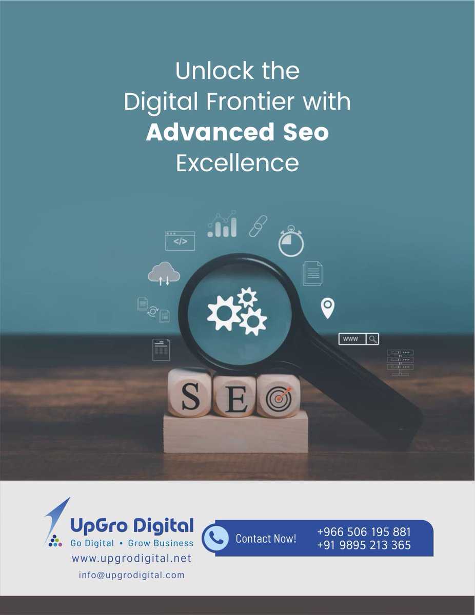 Ready to witness an incredible surge in leads? Reach out to us now and discover the power of Advanced SEO!

upgrodigital.net
info@upgrodigital.com
+966 50 619 5881

#Saudiarabia #businessgrowth #AdvancedSEO #SeoAgency #digitalmarketingagency #businessgrowth #DigitalBoost