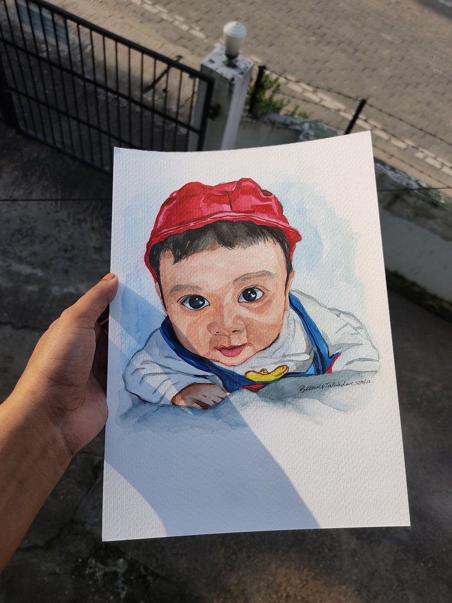 QueenGtalukdar2's tweet photo. Watercolour portrait on 300 gsm paper.. https://t.co/n0VNKsruwA