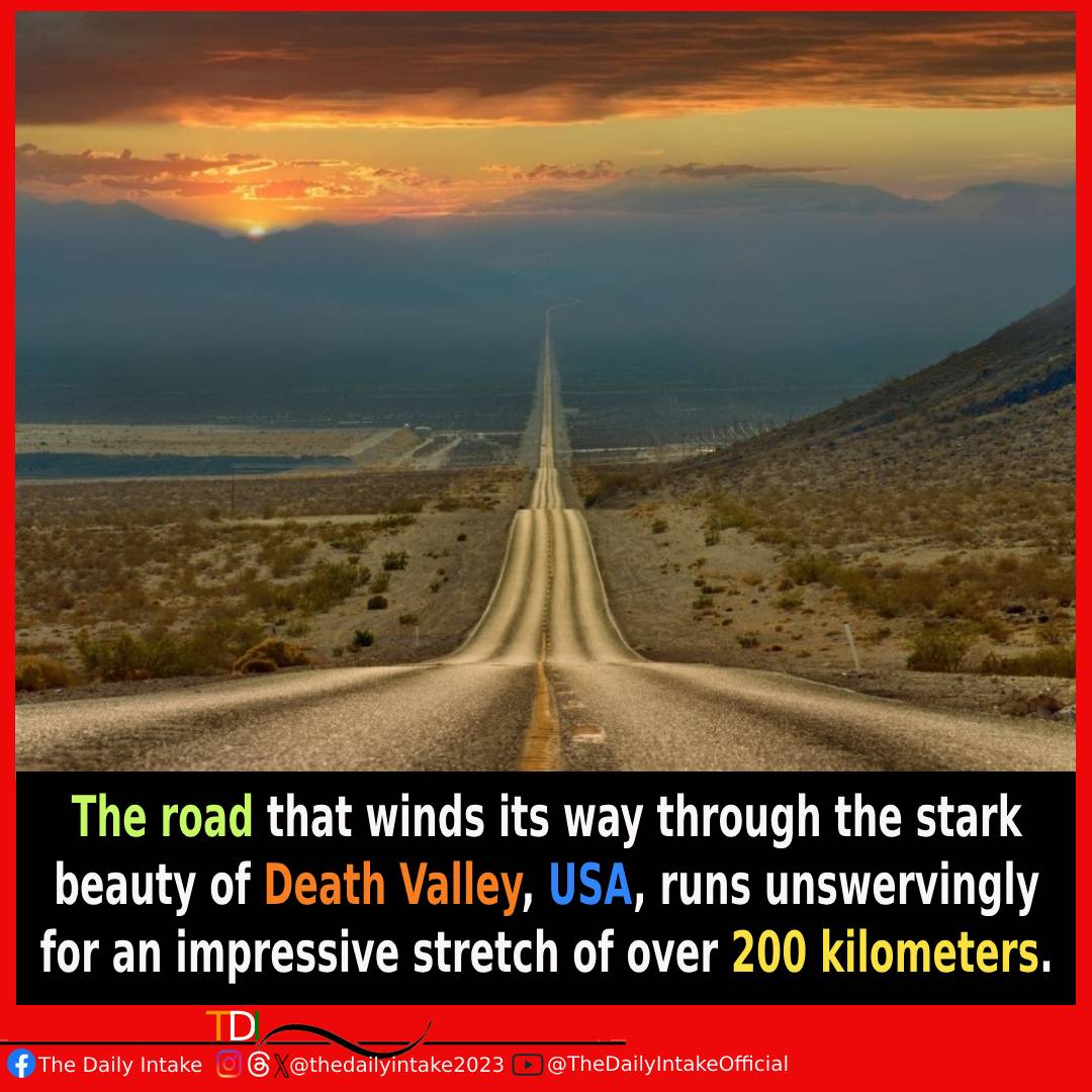 Did you know? There's a road in Death Valley, USA, that runs straight for an astonishing distance. Can you guess how long?

#usa #DeathValley #RoadTrip #EndlessHorizon #TravelTrivia #DidYouKnow #StraightRoads #ExploreUSA #DesertDrive