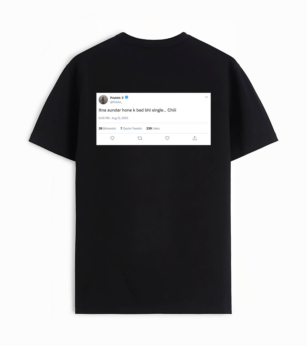 DontCopyBCopied's tweet photo. 🎨 Our TweeTees collection is a true masterpiece, featuring the most imaginative and innovative tweets out there. Thank you to @Priishh_ for her amazing contribution - keep creating! #DCBC #TweeTees https://t.co/L4ctKPTpiB