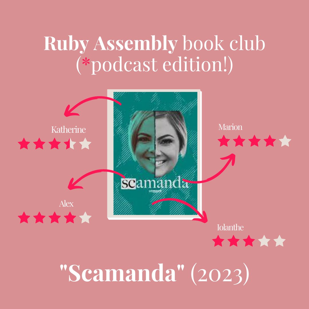 rubyassembly's tweet image. We LOVE discussing our favourite podcasts at Ruby Assembly, so much so that we chose a podcast for this month’s #RubyBookClub! Have you listened to Scamanda yet? 🎧✨

​#RubyAssembly #SocialMedia #DigitalStrategy #Podcast #Scamanda